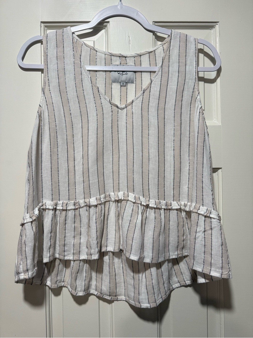 Rails Mira Costa Stripe Peplum Top Size XS